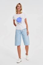 Bluzka damska z krótkim rękawem, biała, Moodo