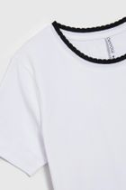 Bluzka damska z krótkim rękawem, biała, Moodo