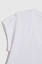 Bluzka damska z krótkim rękawem, biała, Moodo