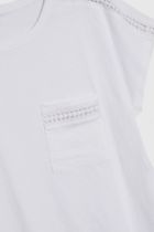 Bluzka damska z krótkim rękawem, biała, Moodo