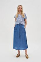 Bluzka damska z krótkim rękawem, biała, Moodo