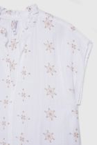 Bluzka damska z krótkim rękawem, biała, Moodo