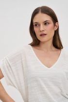 Bluzka damska z krótkim rękawem, biała, Moodo