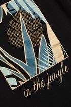 Bluzka damska z krótkim rękawem, czarna, Moodo