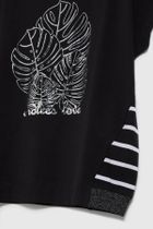 Bluzka damska z krótkim rękawem, czarna, Moodo