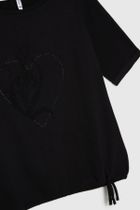 Bluzka damska z krótkim rękawem, czarna, Moodo