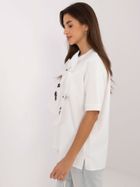 Bluzka damska z krótkim rękawem, ecru, Lakerta