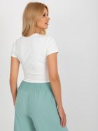 Bluzka damska z krótkim rękawem, ecru, Vinceotto