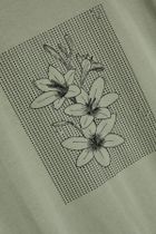 Bluzka damska z krótkim rękawem, khaki, Moodo