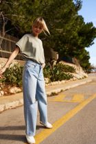 Bluzka damska z krótkim rękawem, khaki, Moodo