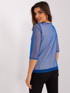 Bluzka damska z krótkim rękawem, niebieska, Lakerta