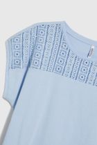 Bluzka damska z krótkim rękawem, niebieska, Moodo