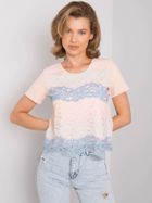 Bluzka damska z krótkim rękawem, różowa, Lakerta