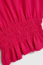 Bluzka damska z krótkim rękawem, różowa, Moodo