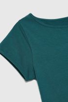 Bluzka damska z krótkim rękawem, zielona, Moodo