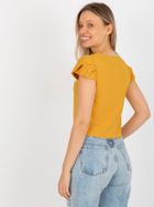 Bluzka damska z krótkim rękawem, żółta, Lakerta