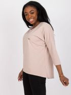 Bluzka damska z rękawem 3/4, beżowa, Relevance