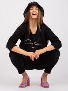 Bluzka damska z rękawem 3/4, czarna, Relevance