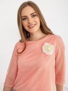 Bluzka damska z rękawem 3/4, różowa, Lakerta