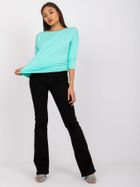 Bluzka damska z rękawem 3/4, turkusowa, Basic Feel Good