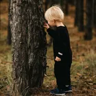 Bluzka dziecięca z długim rękawem, czarna, Eevi