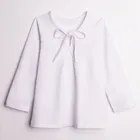 Bluzka dziewczęca z długim rękawem, biała, Nicol