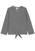 Bluzka dziewczęca z długim rękawem, biało-czarna, Tom Tailor