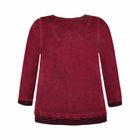 Bluzka dziewczęca z długim rękawem, bordowa, Kanz