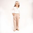 Bluzka dziewczęca z długim rękawem, ecru, Nicol