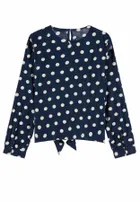 Bluzka dziewczęca z długim rękawem, granatowa, Tom Tailor