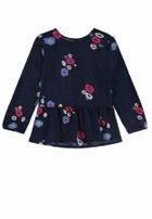 Bluzka dziewczęca z długim rękawem, granatowa, Tom Tailor