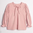 Bluzka dziewczęca z długim rękawem, różowa, Nicol