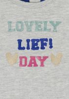 Bluzka dziewczęca z długim rękawem, szara, Lief