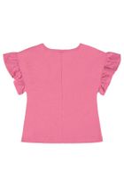 Bluzka dziewczęca z krókim rękawem, różowa, Quimby