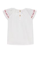 Bluzka dziewczęca z krótkim rękawem, bawełna organiczna, ecru, Bellybutton