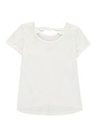 Bluzka dziewczęca z krótkim rękawem, biała, dwustronne cekiny, Tom Tailor