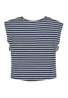 Bluzka dziewczęca z krótkim rękawem, biało-granatowa, Tom Tailor