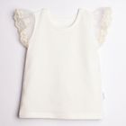 Bluzka dziewczęca z krótkim rękawem, ecru, Nicol