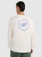 Bluzka męska z długim rękawem, ecru, 4F