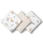 Bocioland, pieluszki muślinowe, marszczone, beżowe, 70-70 cm, 3 szt.