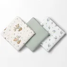 Bocioland, pieluszki muślinowe, zielony, 70-70 cm, 3 szt.