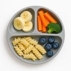 Bocioland, silikonowy talerzyk z przyssawkami i przegródkami, jasny szary