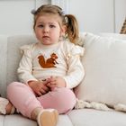 Body dziewczęce z długim rękawem, beżowe, Eevi