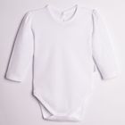 Body dziewczęce z długim rękawem, białe, Nicol