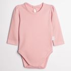Body dziewczęce z długim rękawem, różowe, Nicol