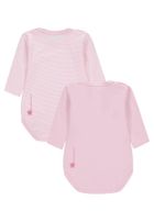 Body dziewczęce z długim rękawem, różowe, zestaw, 2 szt., Bellybutton