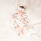 Body sukienka dziewczęce z długim rękawem, ecru, Nicol