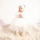 Body sukienka z długim rękawem, ecru, Nicol