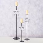 Boltze Home, Guila, metalowe świeczniki z gwiazdką, wys. 54,5-99,5 cm, 3 szt.