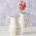 Boltze Home, wazon ceramiczny typu dzbanek, Florina, biały, wys. 18 cm
